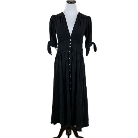 Free People SZ S Love Of My Life Black MIDI Dress - Picture 2 of 10